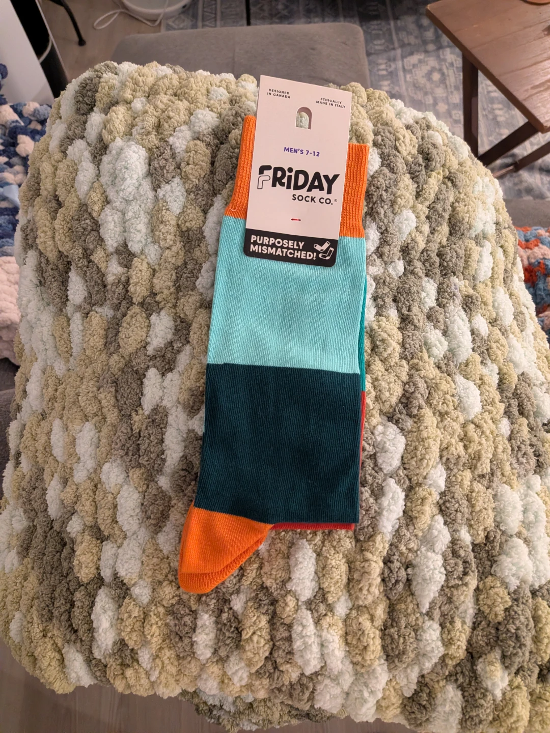 Hand-Knit Chunky Yarn Throw Blanket