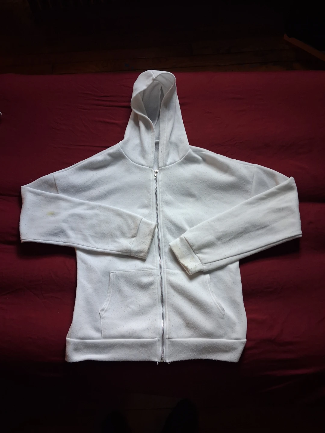 White Zip-Up Hoodie