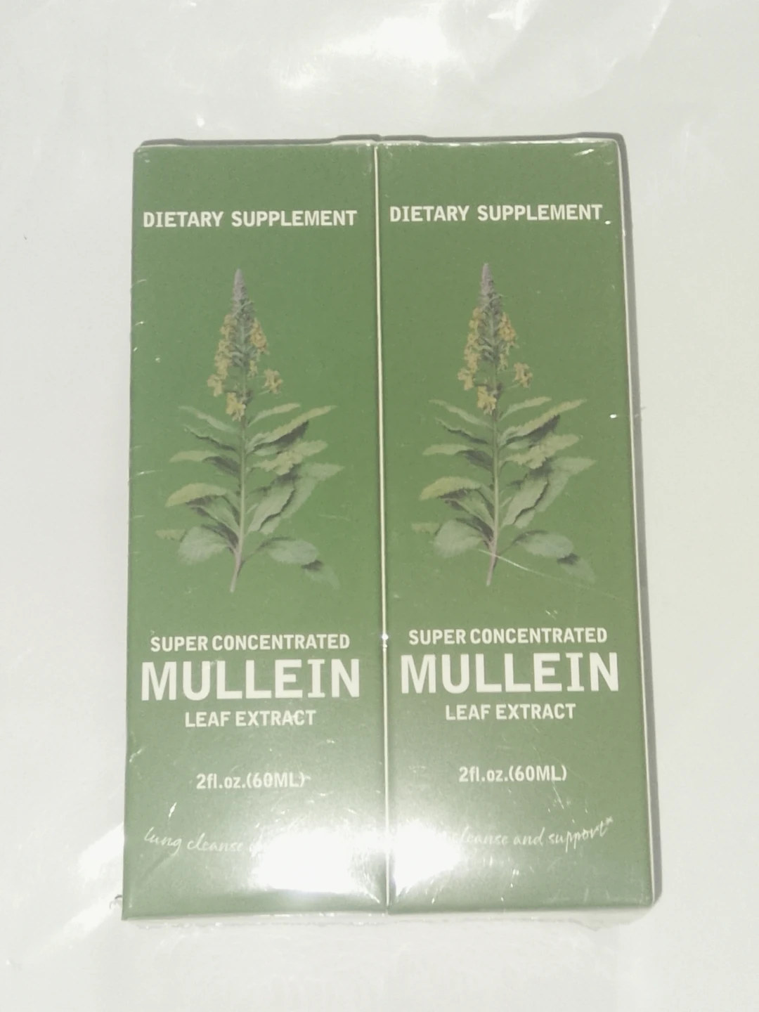 Two Bottles of Mullein Leaf Extract Dietary Supplement