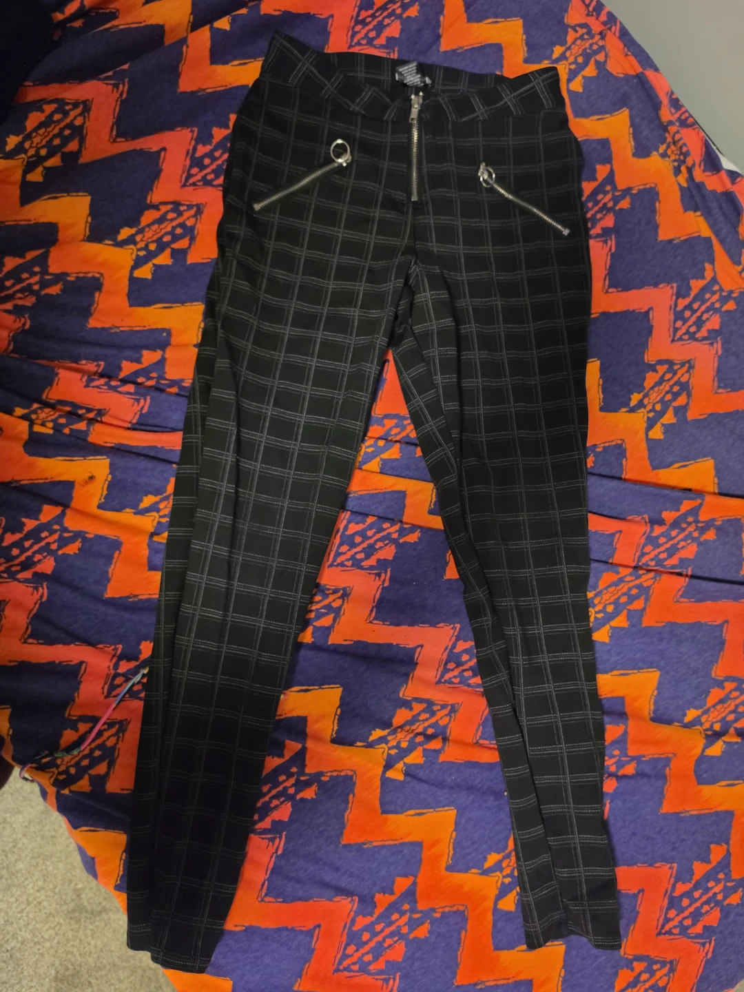 Hot Topic Black & Grey Plaid Ultra Hi-Rise Skinny Pants - photo 4