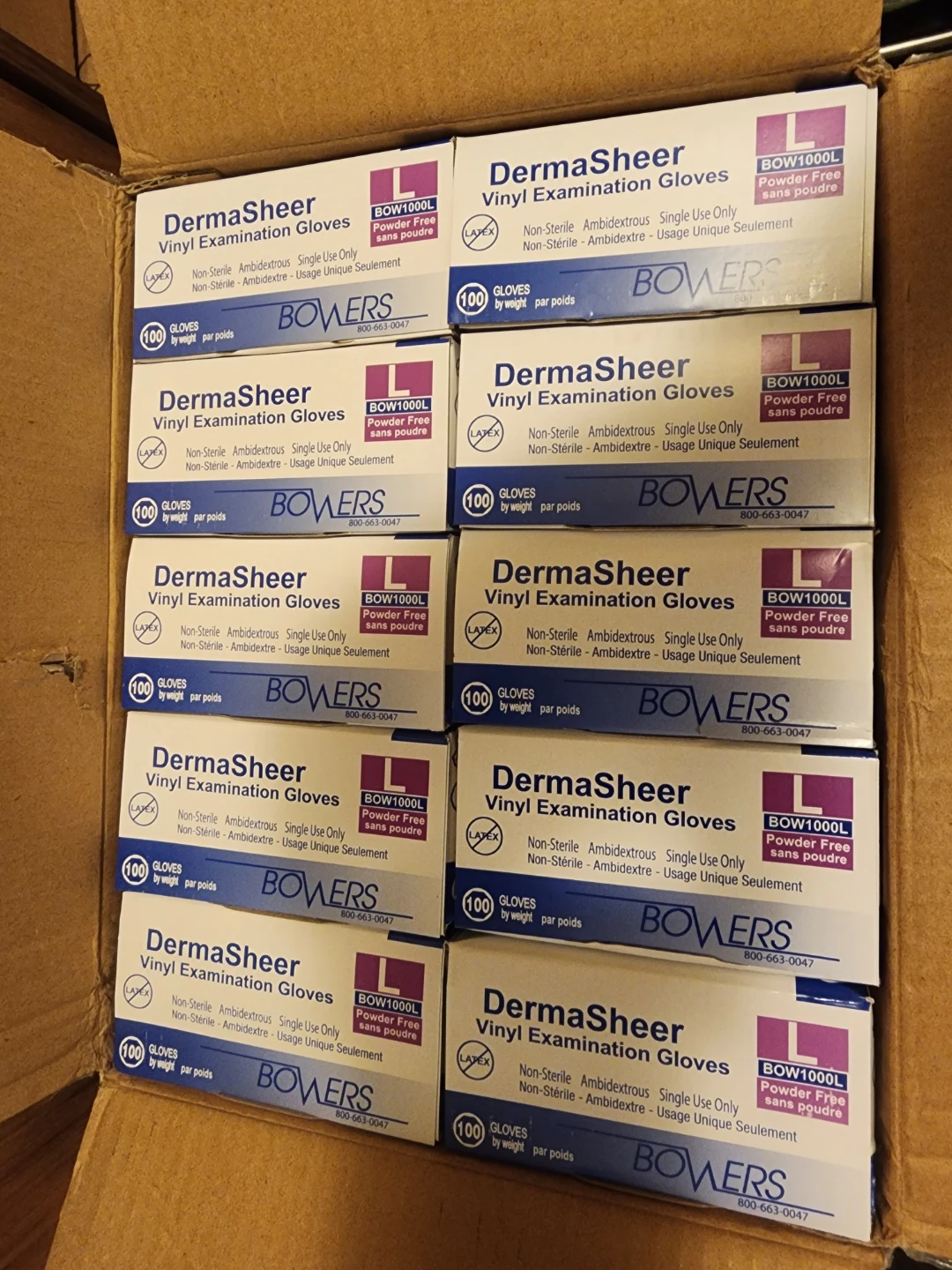 Bowers Medical DermaSheer Vinyl Gloves Large - 1000 Count - photo 3