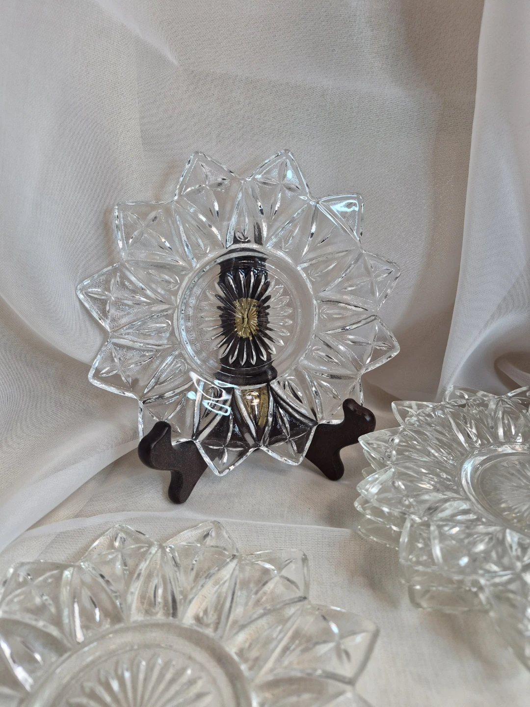 Lot of 7 Beautiful Vintage Clear Federal Glass Plates