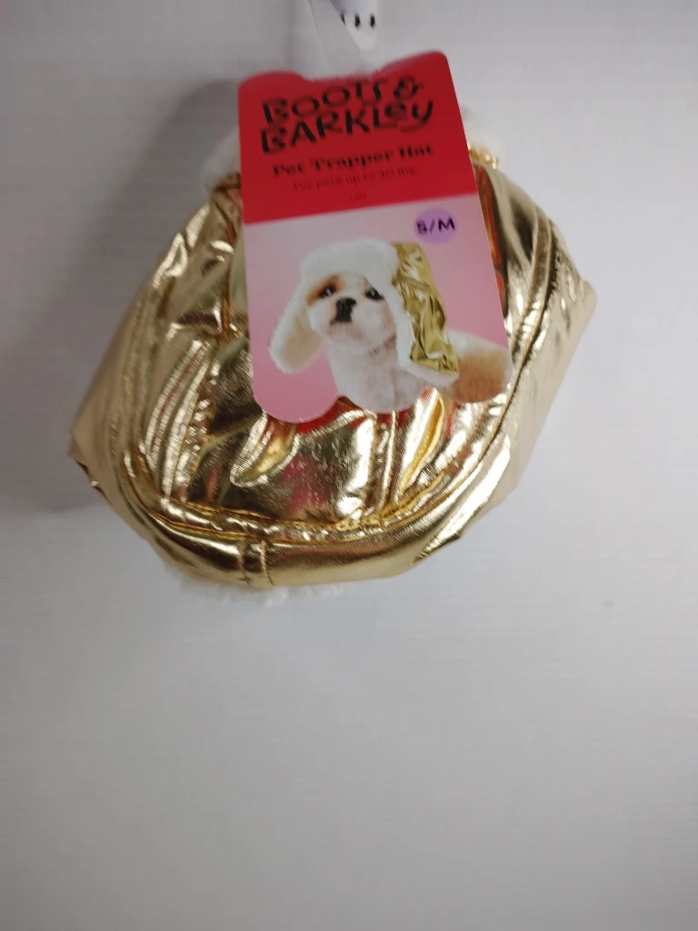 Boots & Barkley Gold Pet Trapper Hat S/M
