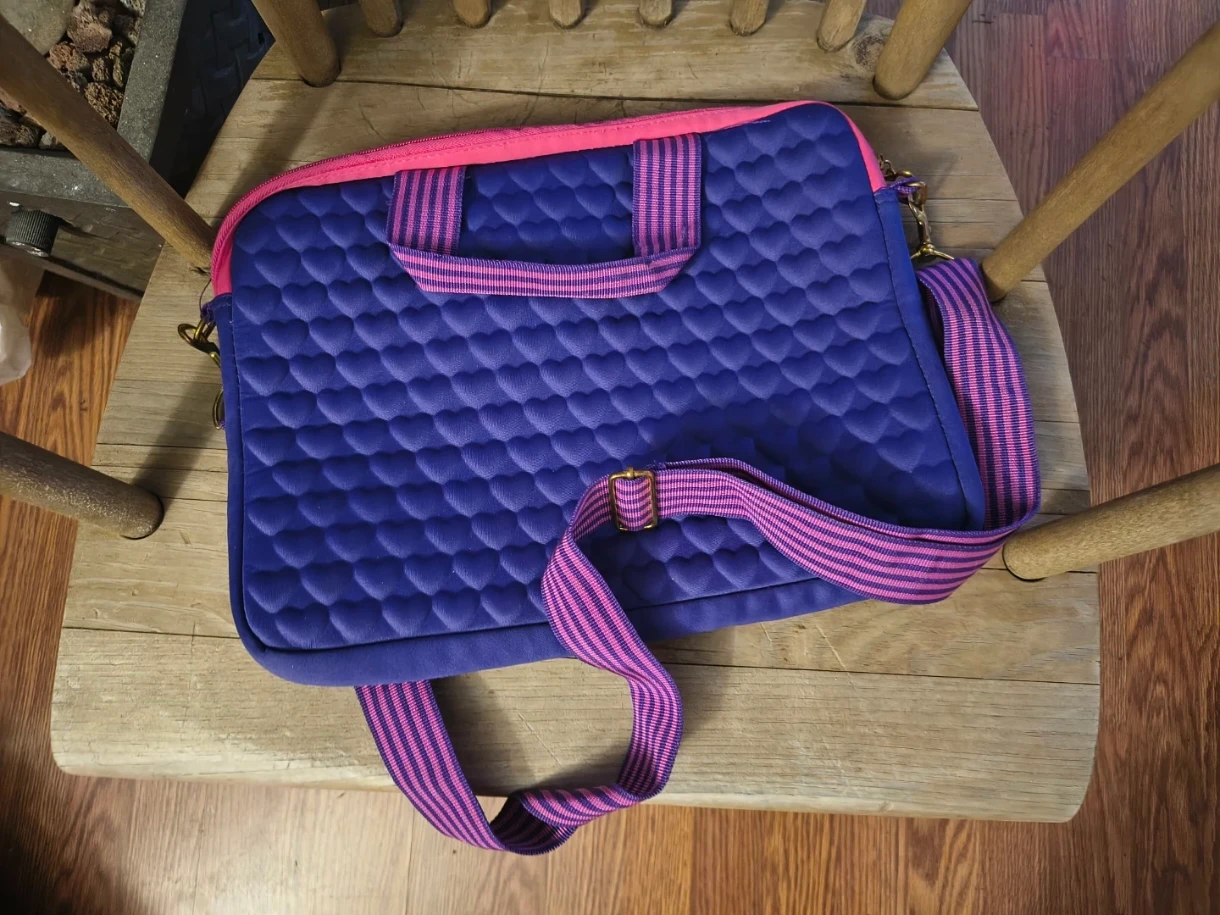 Justin Bieber Purple Heart Quilted Laptop Bag