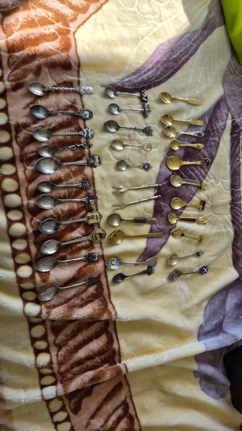 Collection of Vintage Souvenir Spoons