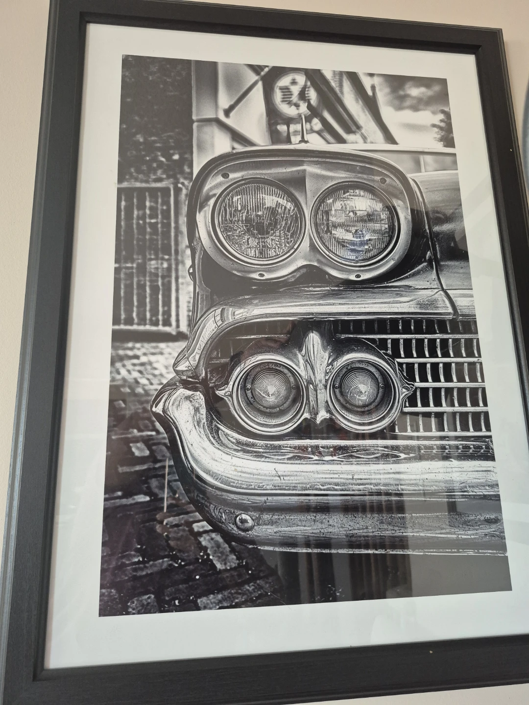 Framed Black and White Car and Bicycle Prints - photo 2