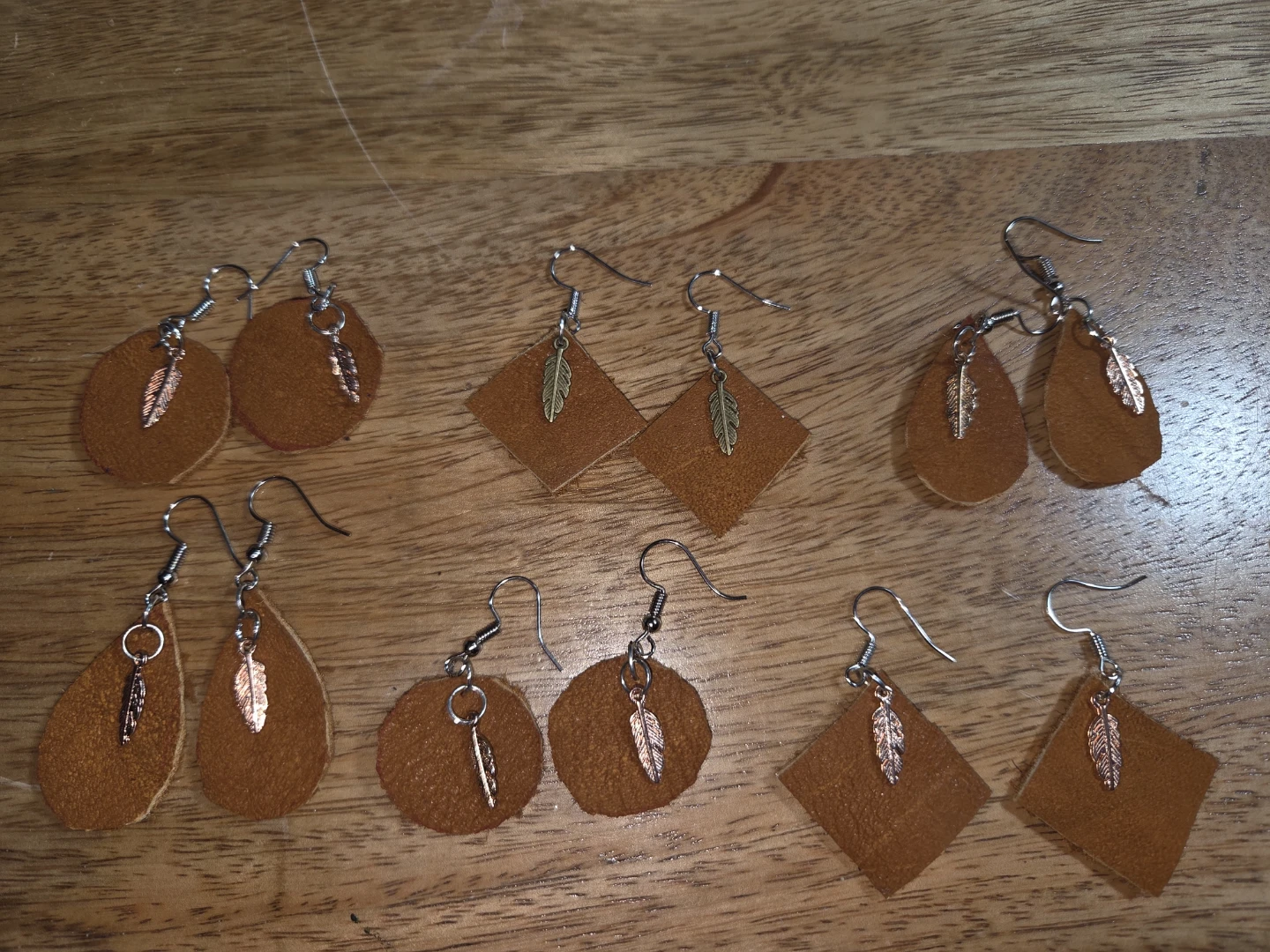 Assorted Leather and Feather Earrings Bundle - photo 2