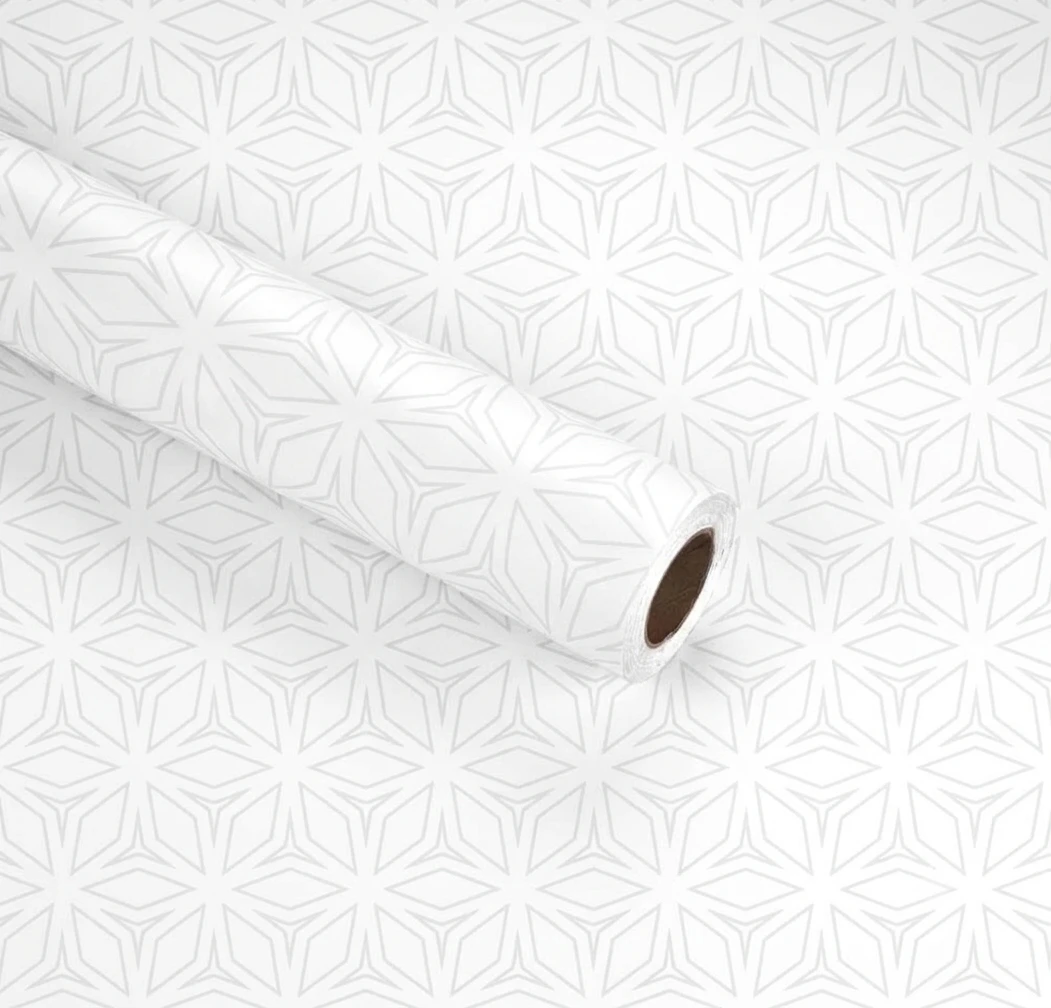Grey Geometric Modern Peel & Stick Wallpaper 17.5"x102"