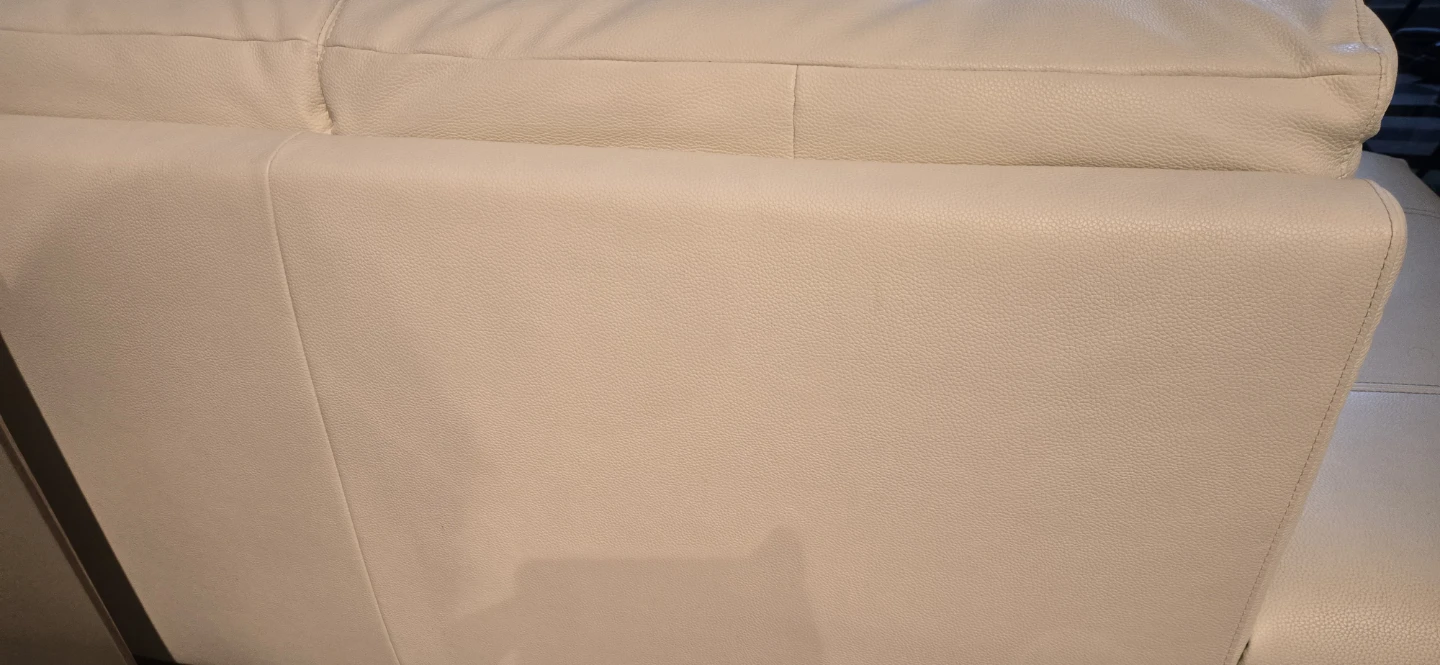 White Leather Sectional Sofa Andrew - photo 3