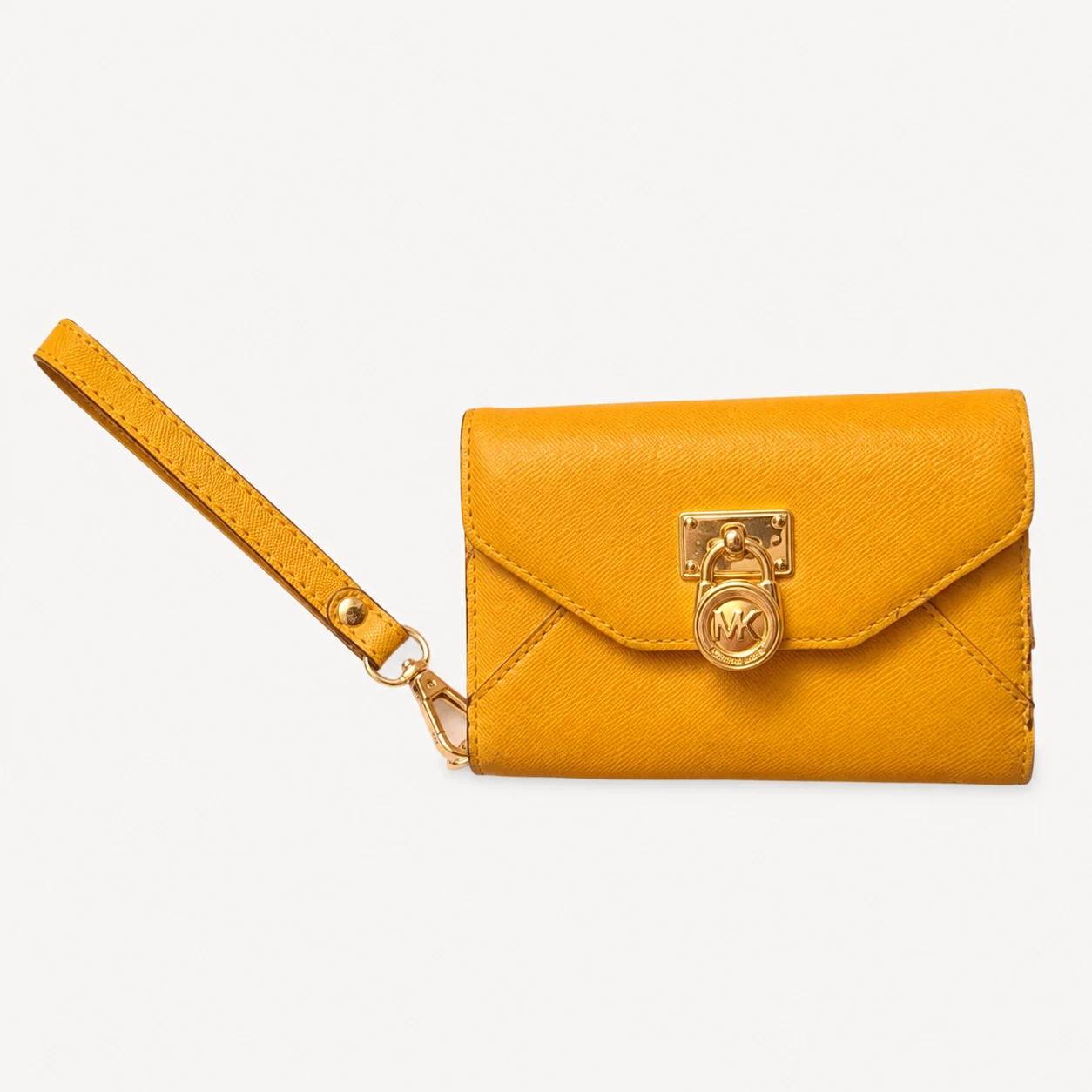 Michael Kors Yellow Saffiano Leather Wallet Wristlet