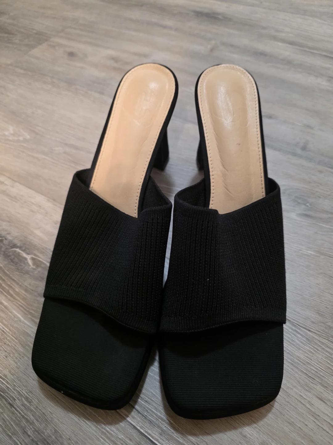 Black Heeled Mules, Size 11