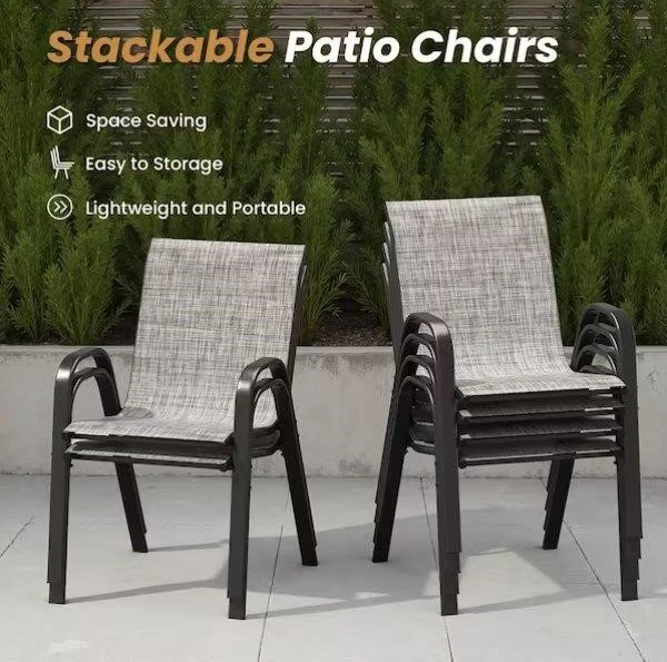 Brand new Set of 6 Stackable Patio Chairs - photo 2