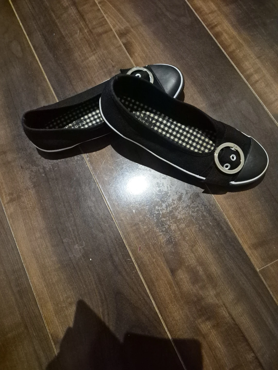 Sandy Sandy Black Flats with Buckle - photo 2