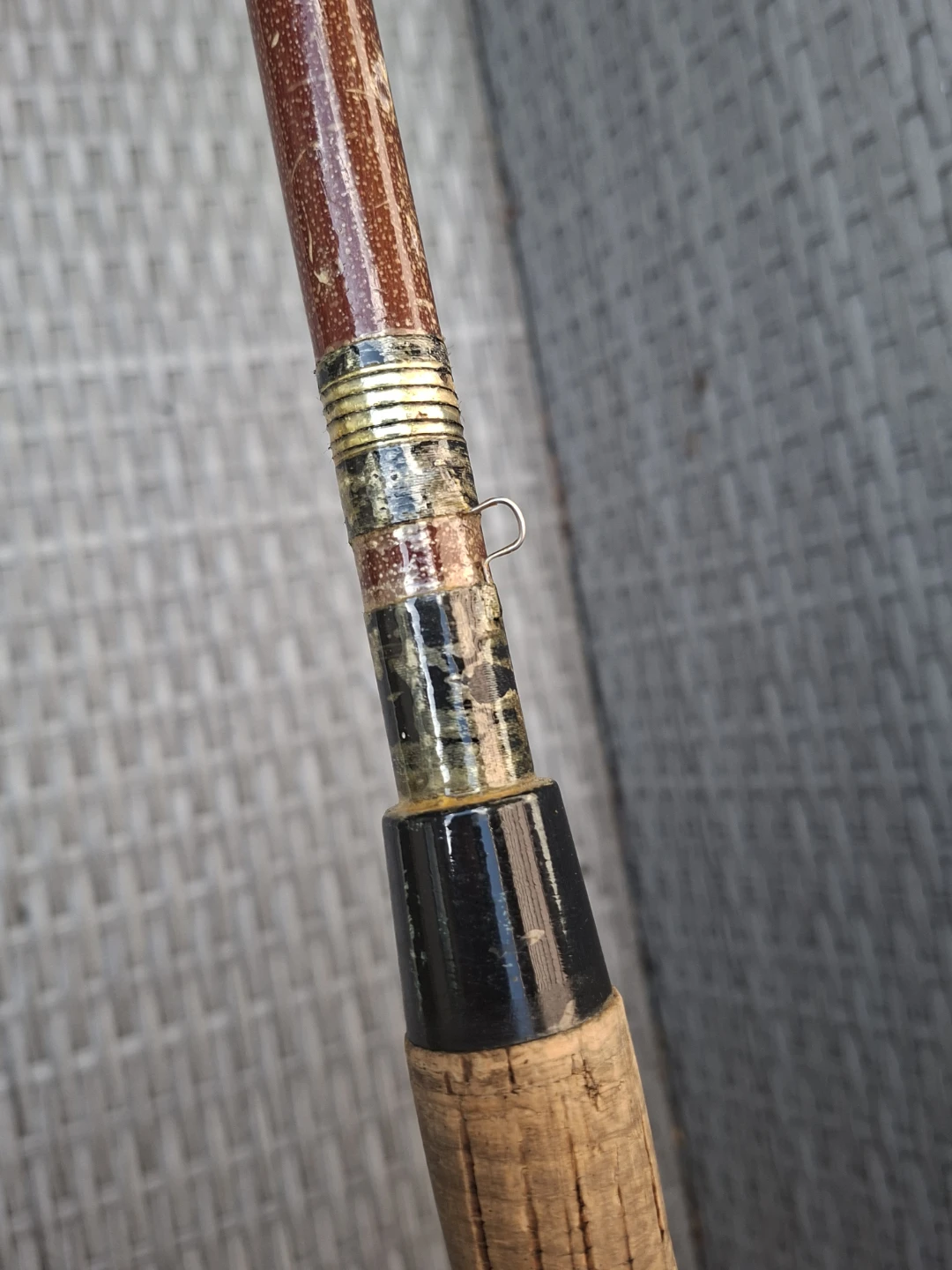 Vintage two-piece fishing rod with cork handle - photo 3