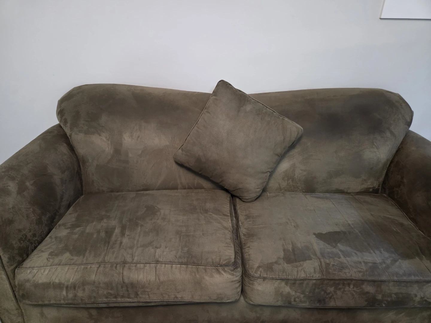 Two-Seater Brown Suede Sofa