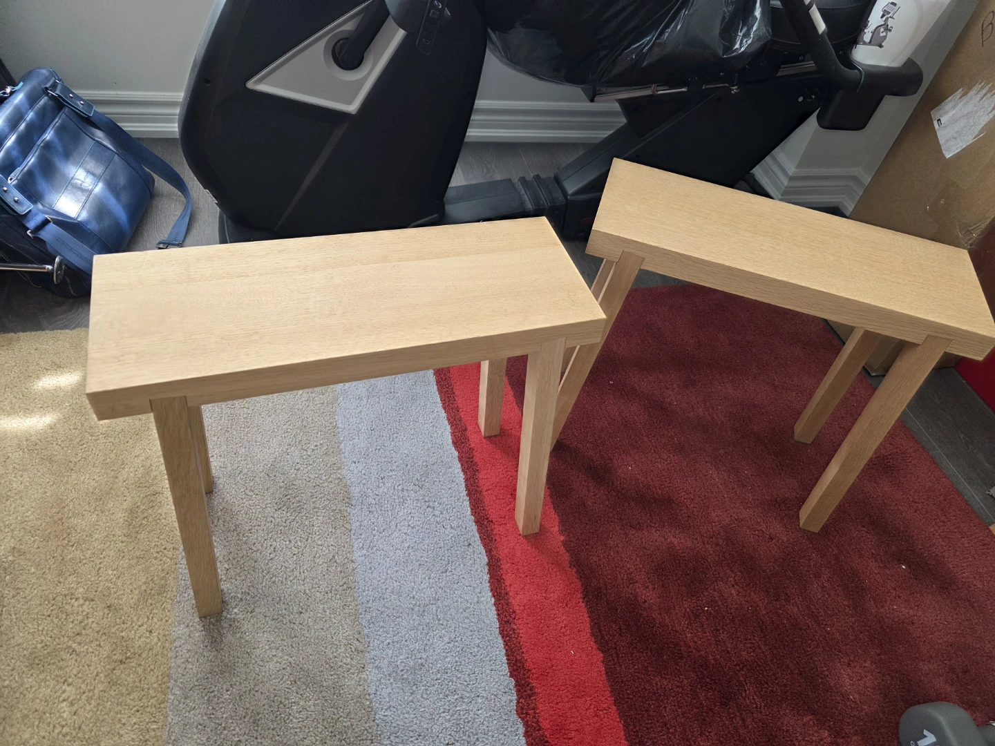 2 solid wood stands