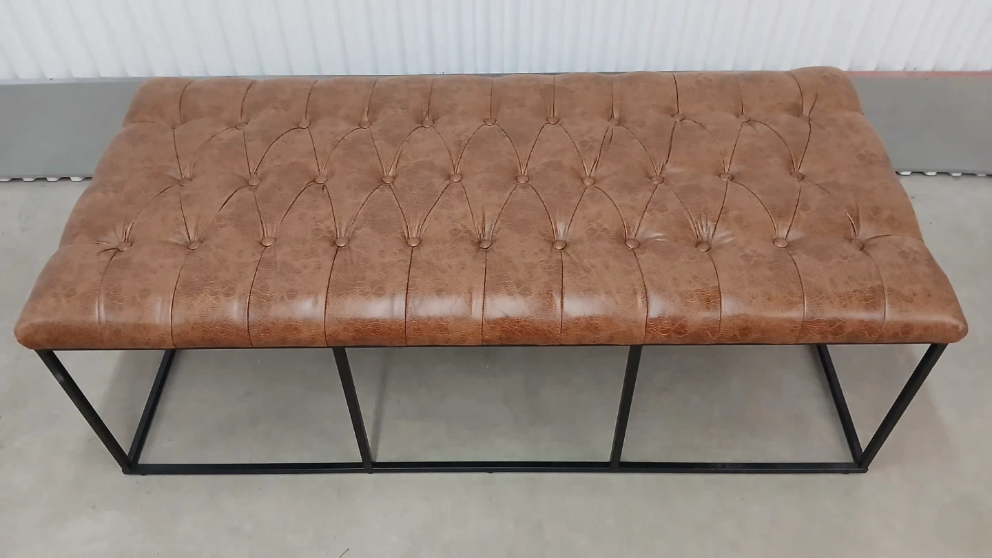 Tufted faux Leather Bench - photo 5