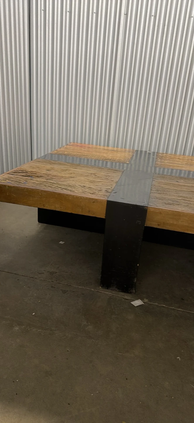 Rustic Wood and Metal Coffee Table - photo 3