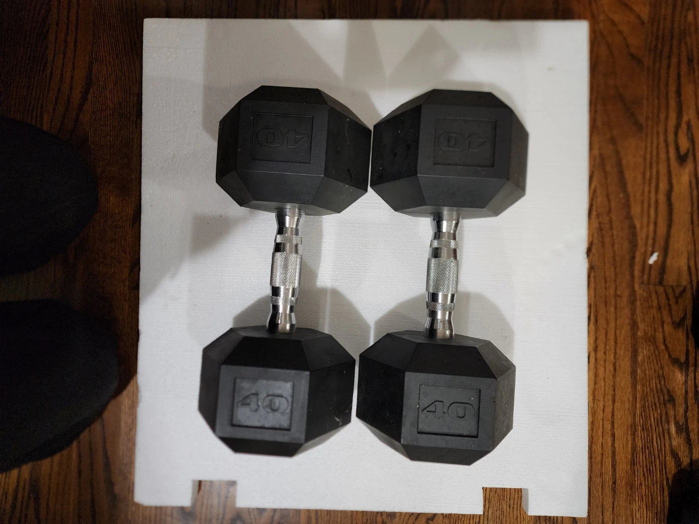 Pair of 40lb Hex Dumbbells
