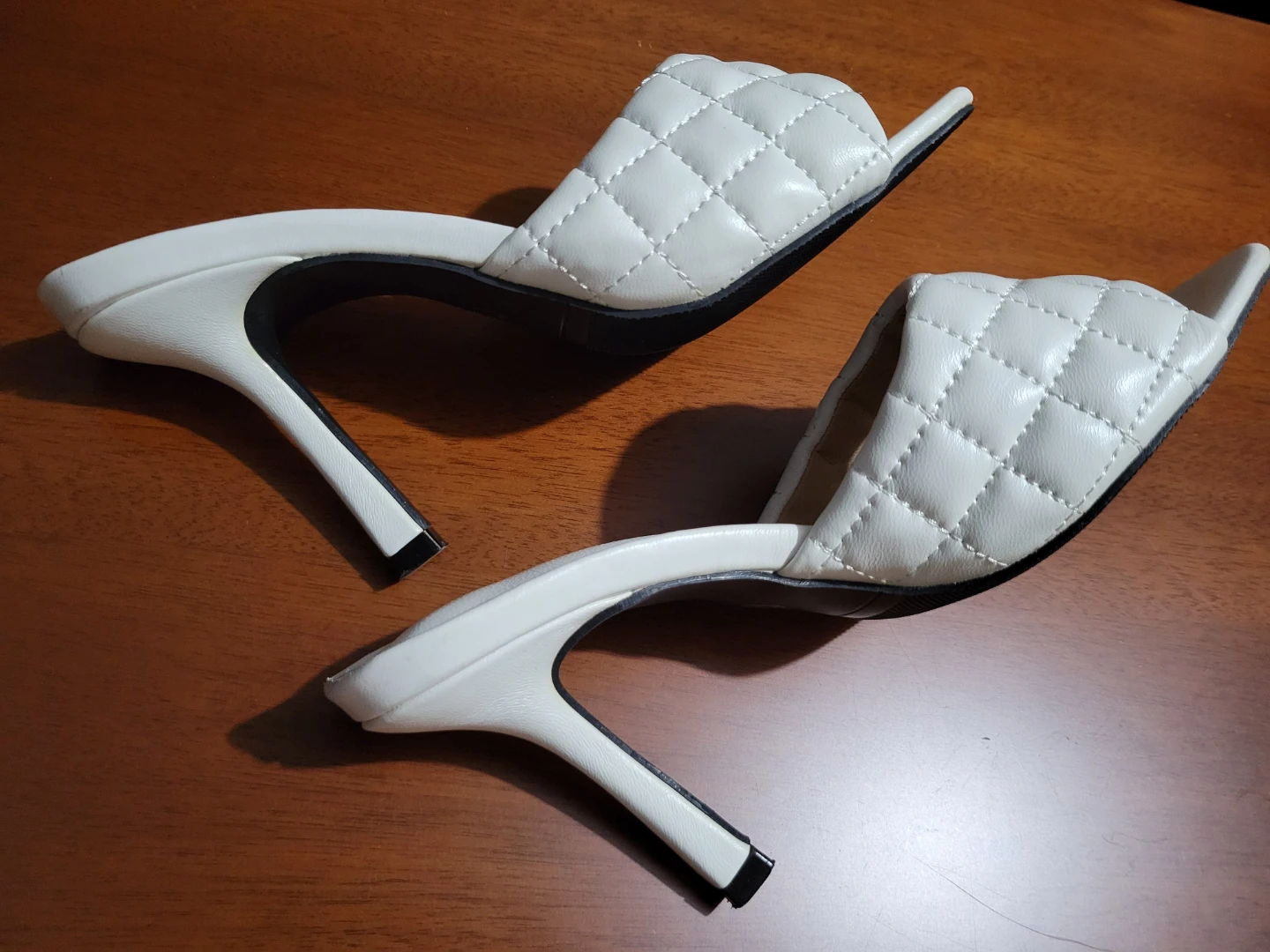 Quilted White Mules  & Sparkly Rhinestone Pumps - photo 4