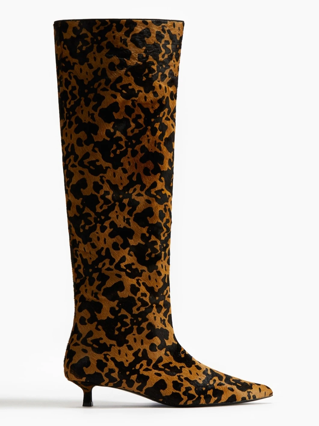 H&M Leather Leopard Print Knee-High Boots - photo 2