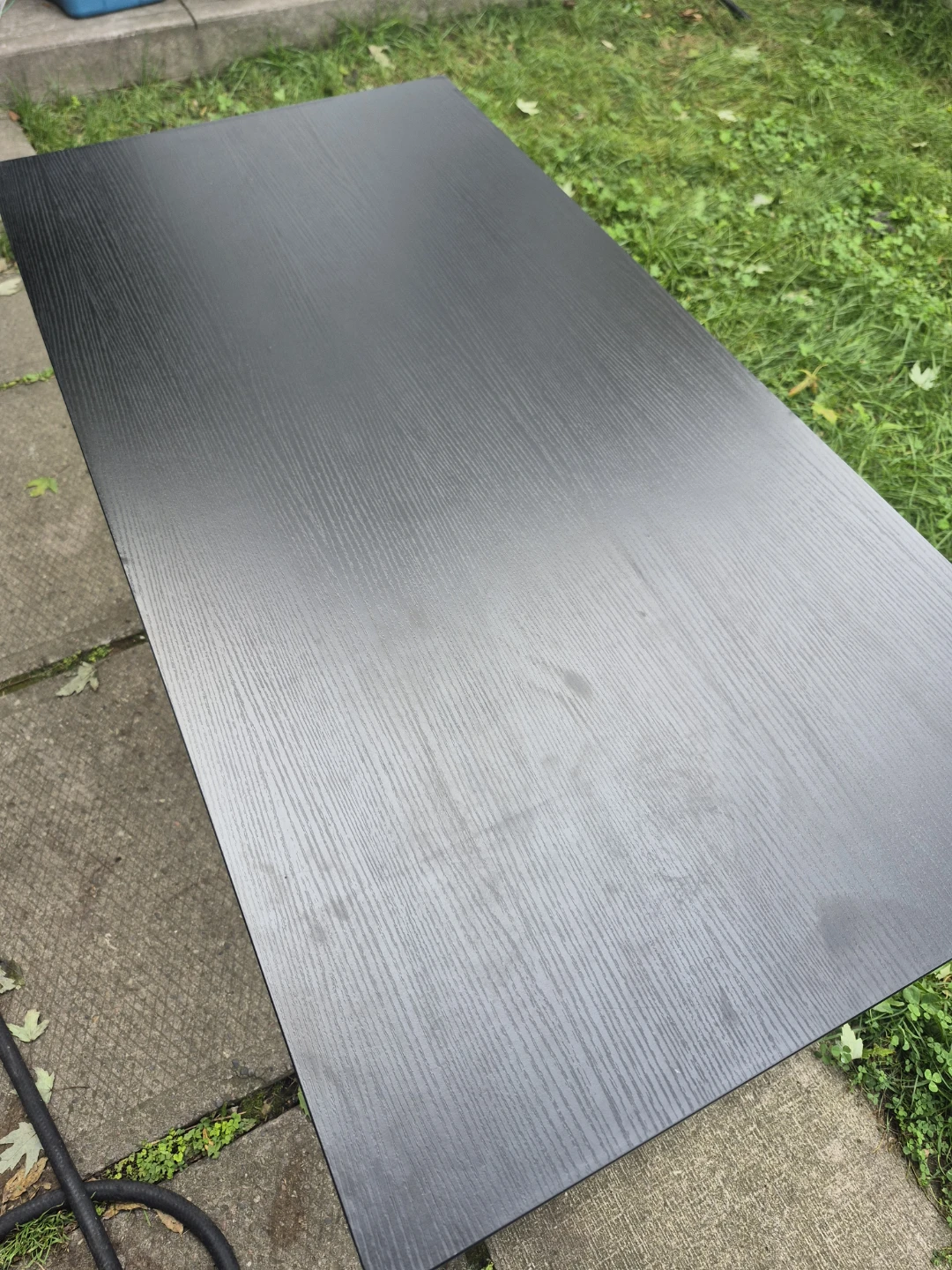 Modern Black Wood Office Table with Metal Frame - photo 2