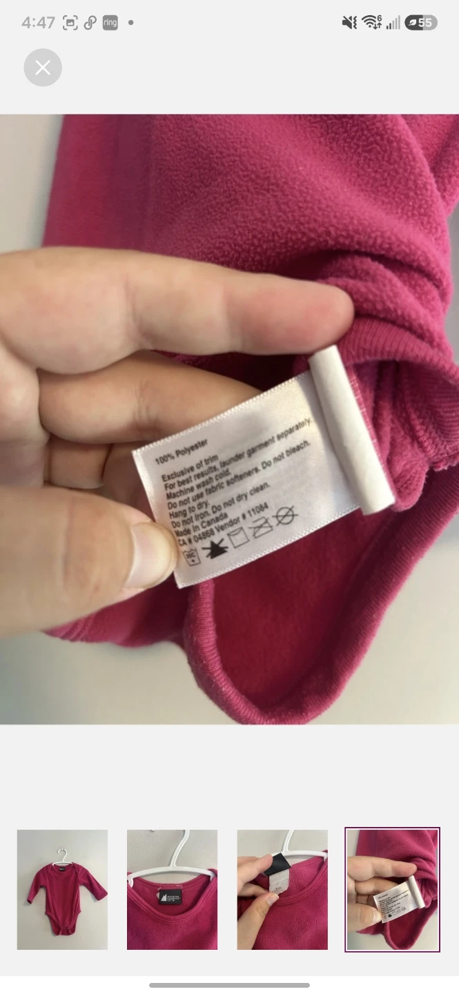 MEC Pink Fleece Baby Bodysuit - photo 4