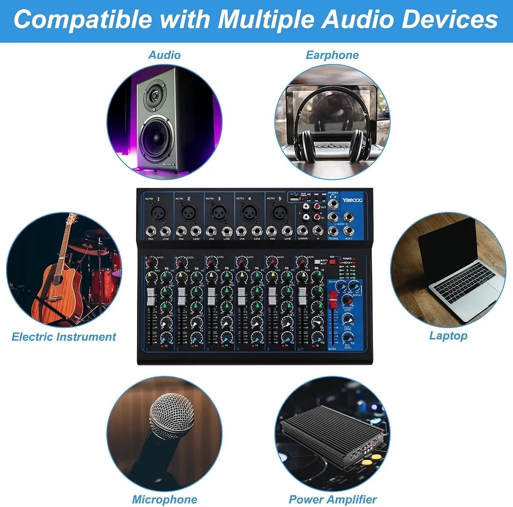 Yaeccc 7-Channel Audio Mixer - photo 3