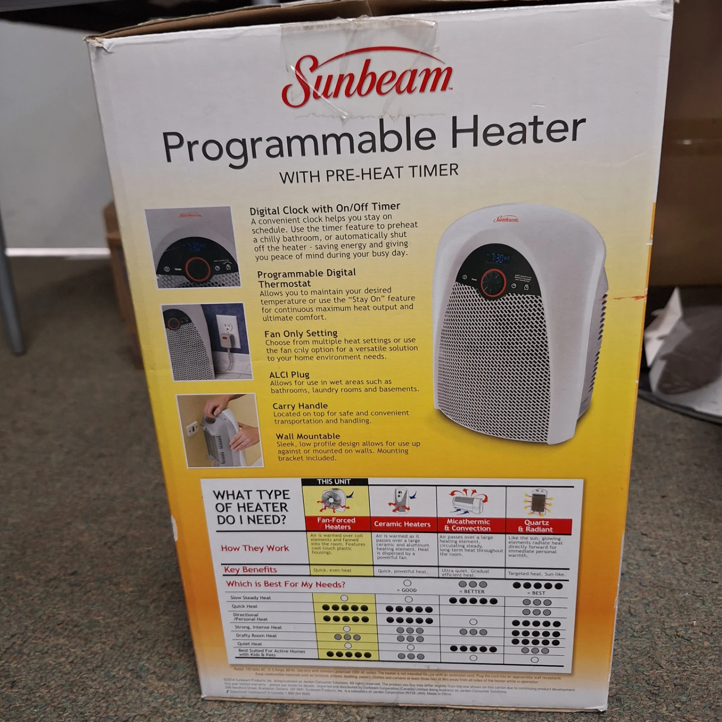 Sunbeam Programmable Heater with Pre-Heat Timer - photo 2