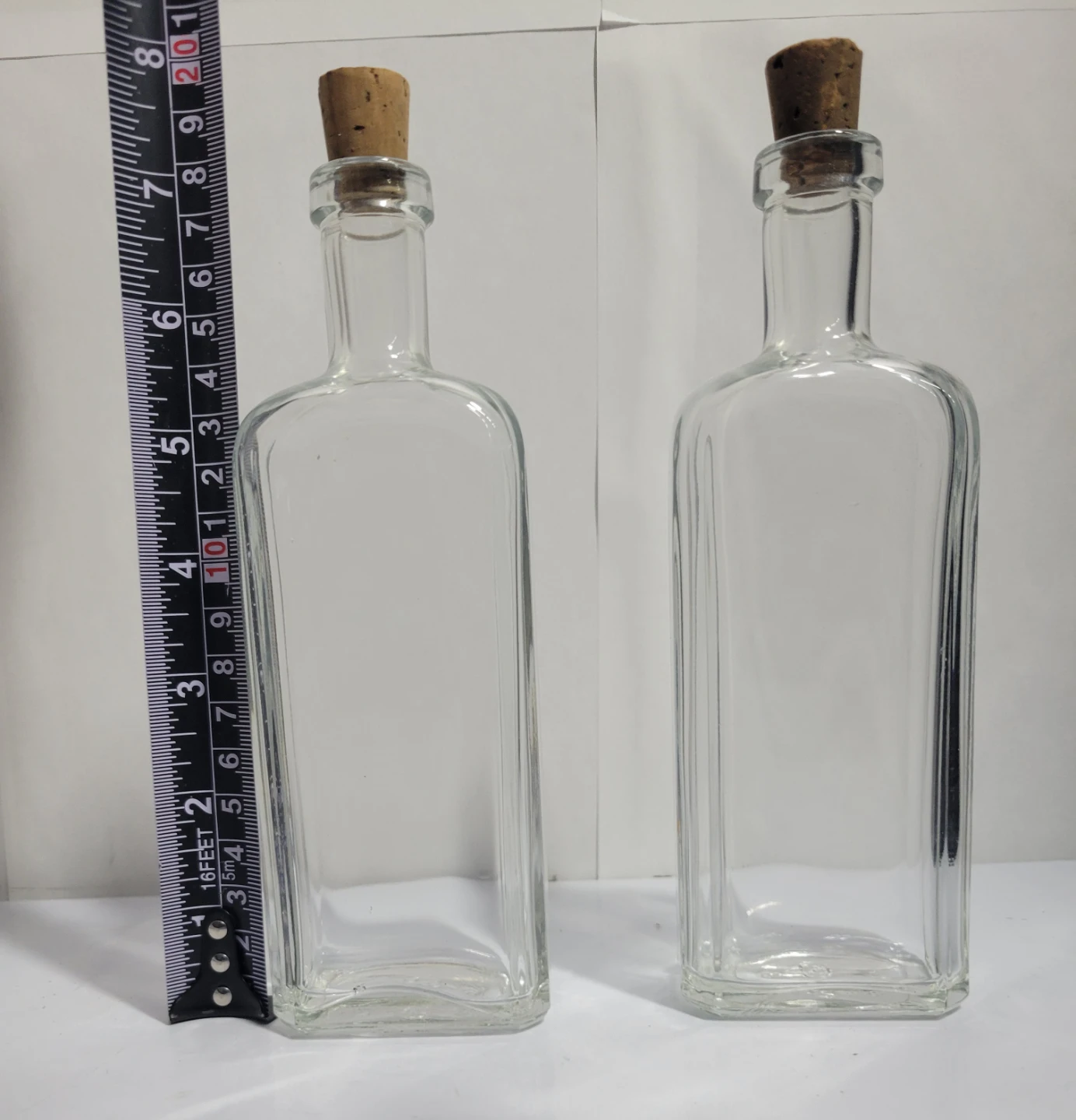 Set of Two Vintage Glass Bottles with Cork Stoppers - photo 2