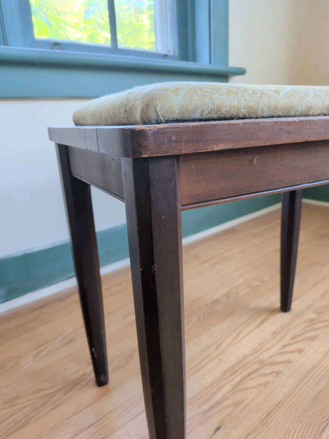 Vintage Padded Wood Piano Bench - photo 3