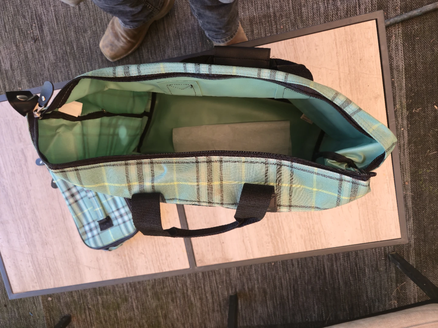 Plaid Tote Bag with Matching Organizer Case - photo 3