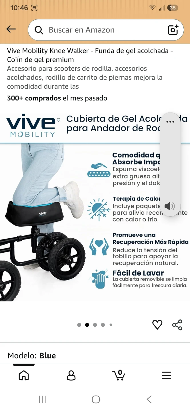 Vive Mobility Knee Walker Gel Cushion Cover - photo 2