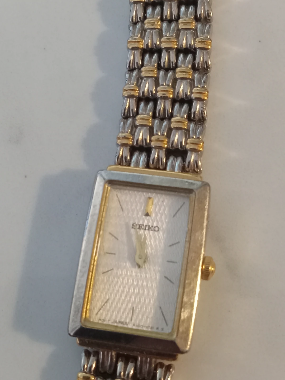 Seiko Two-Tone Rectangular Quartz Watch