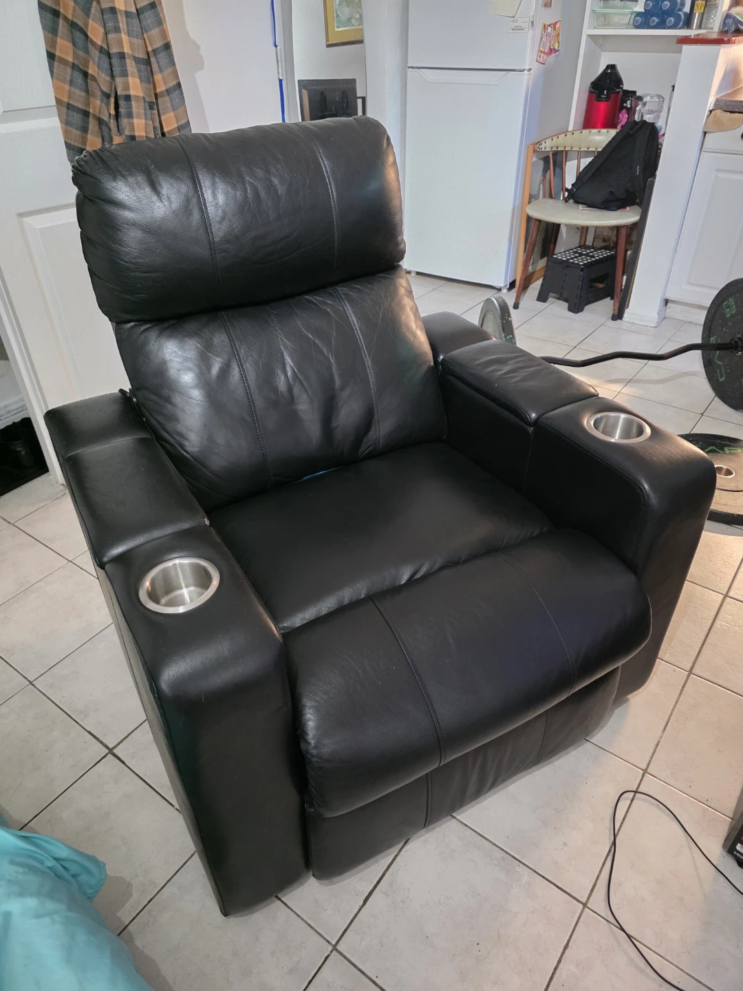 Black Leather Power Recliner - photo 3