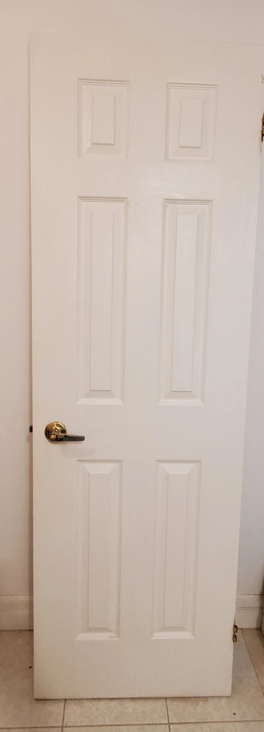 White 6-Panel Interior Door with Handle