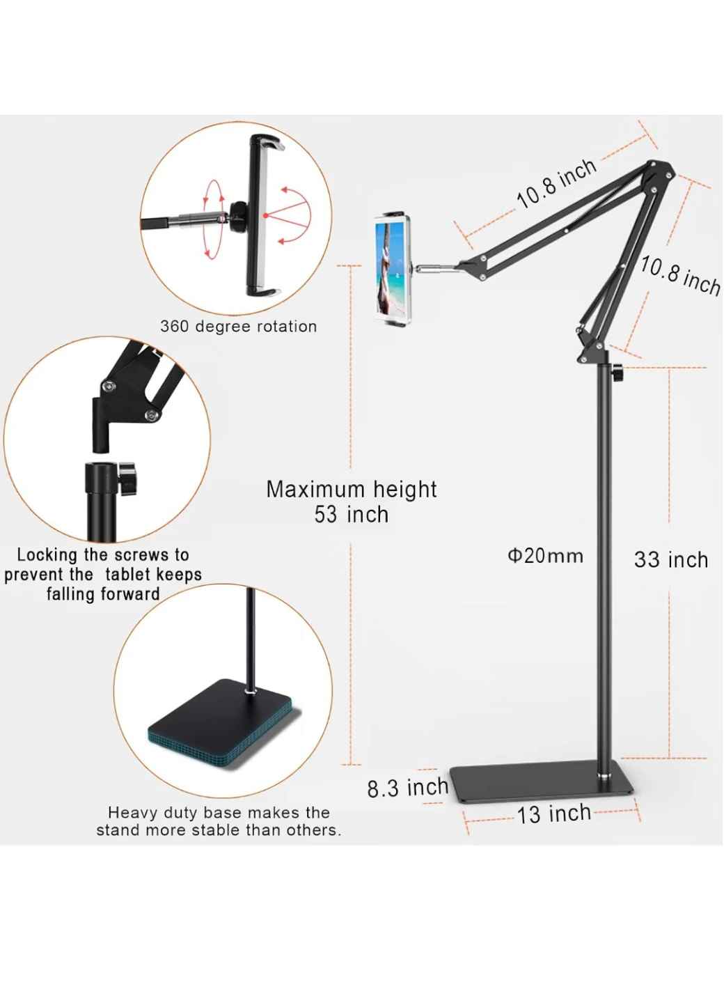 Adjustable Tablet Floor Stand - photo 4