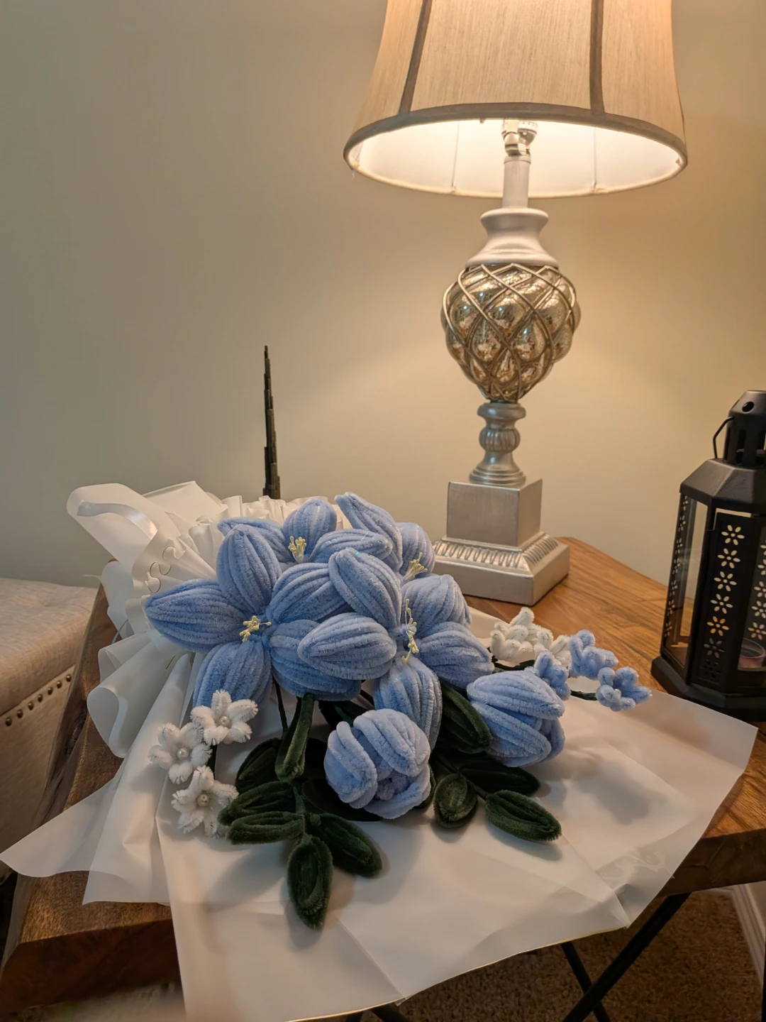 Nush Handmade Blue Pipe Cleaner Flower Bouquet - photo 4