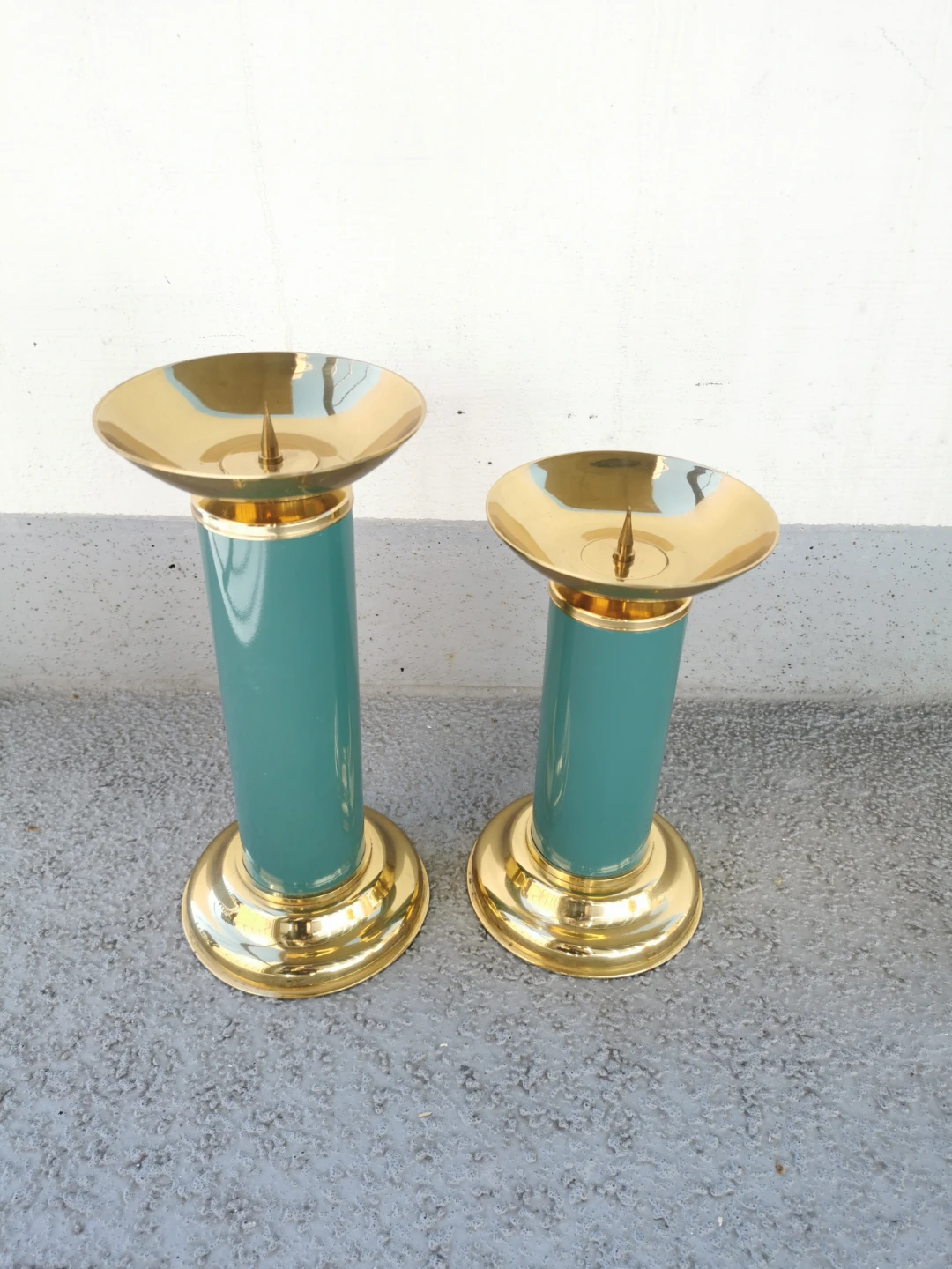 Vintage Ethan Allen Brass Spike Candle Holders
