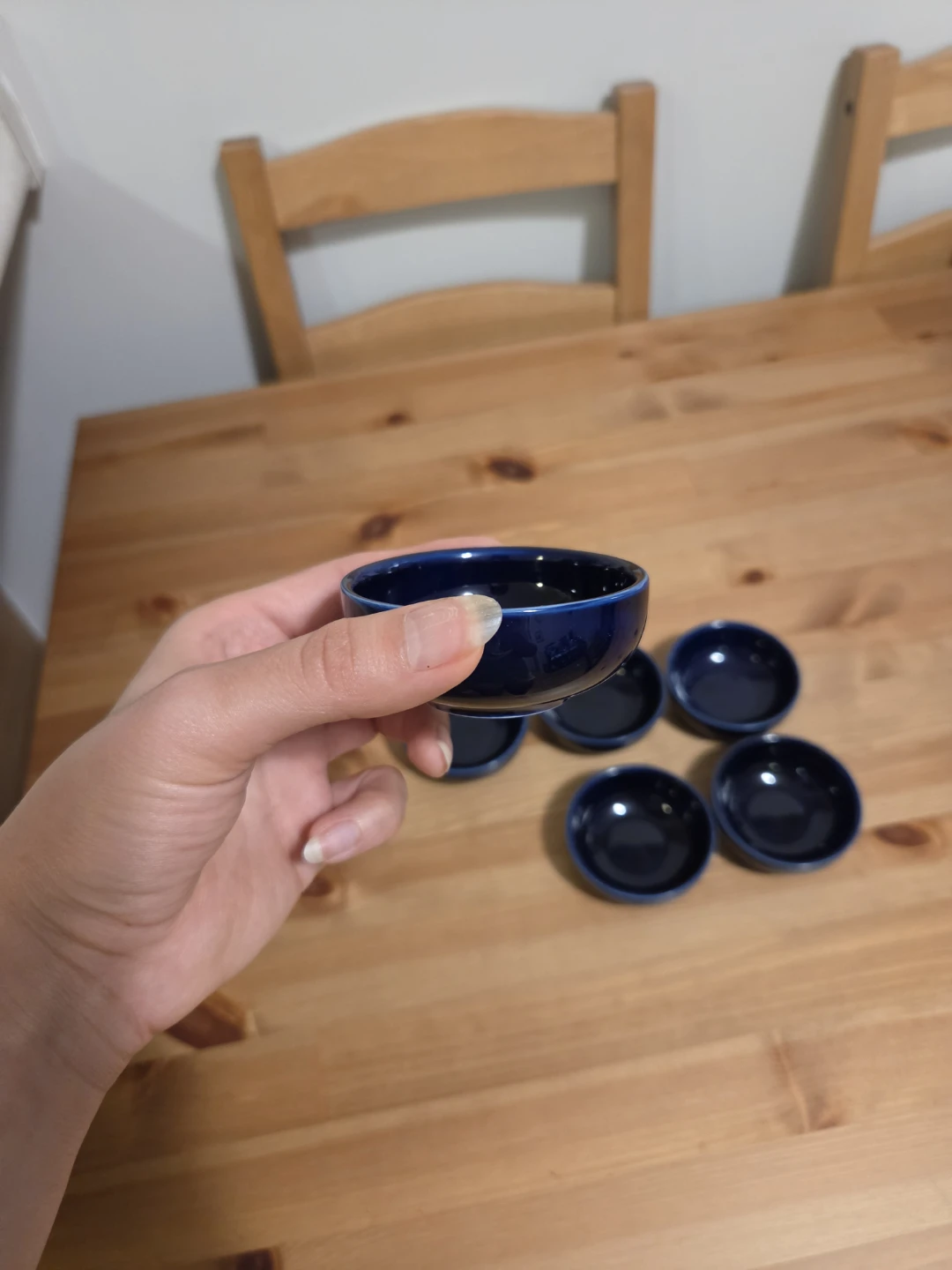 Set of 6 Small Blue Ceramic Bowls - photo 2