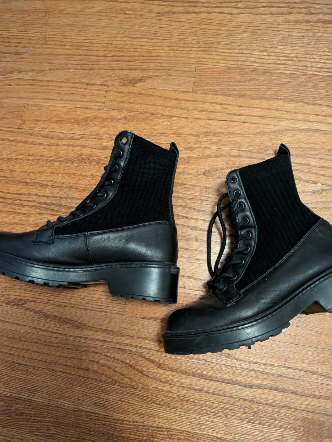 Black Combat Boots Size 8.5 - photo 2