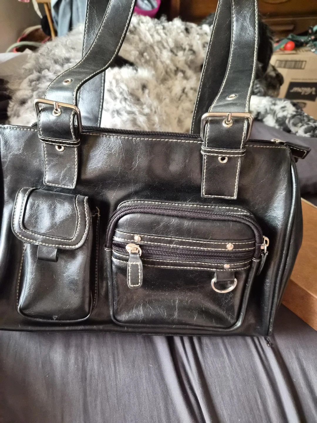 🏈Black multi-pocket shoulder bag - photo 5