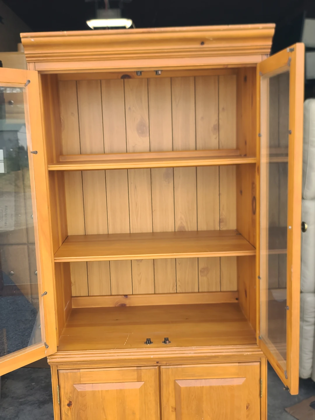 Solid Pine Curio Display Cabinet - photo 4