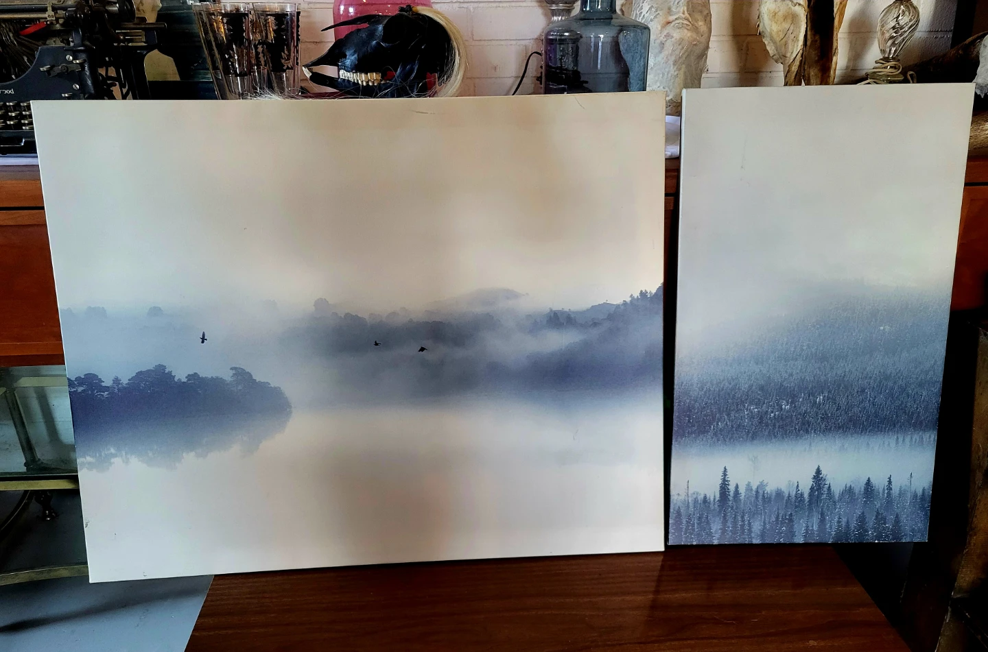 Set of Two Foggy Forest Canvas Prints
