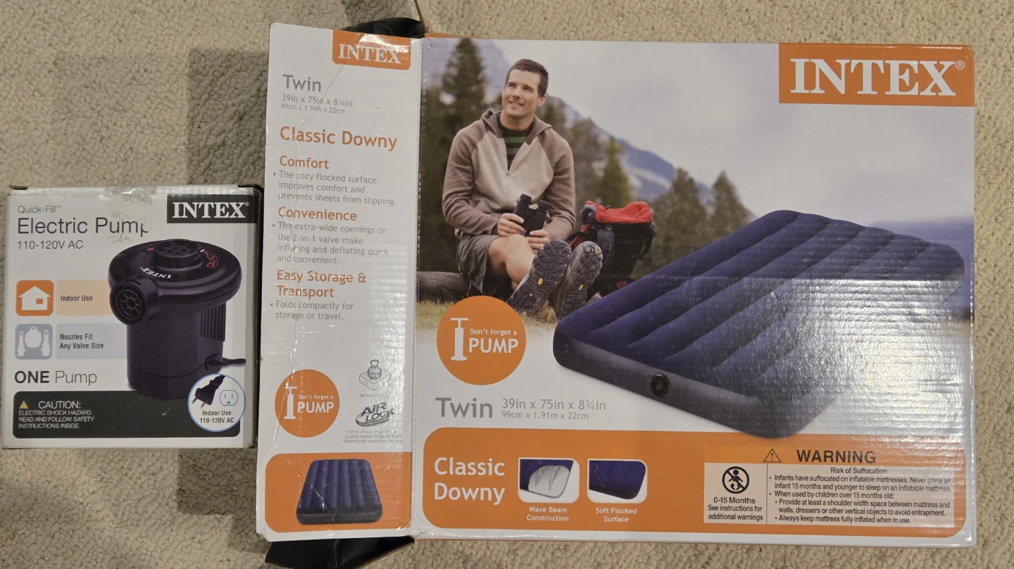 Twin Air bed with Electric pump