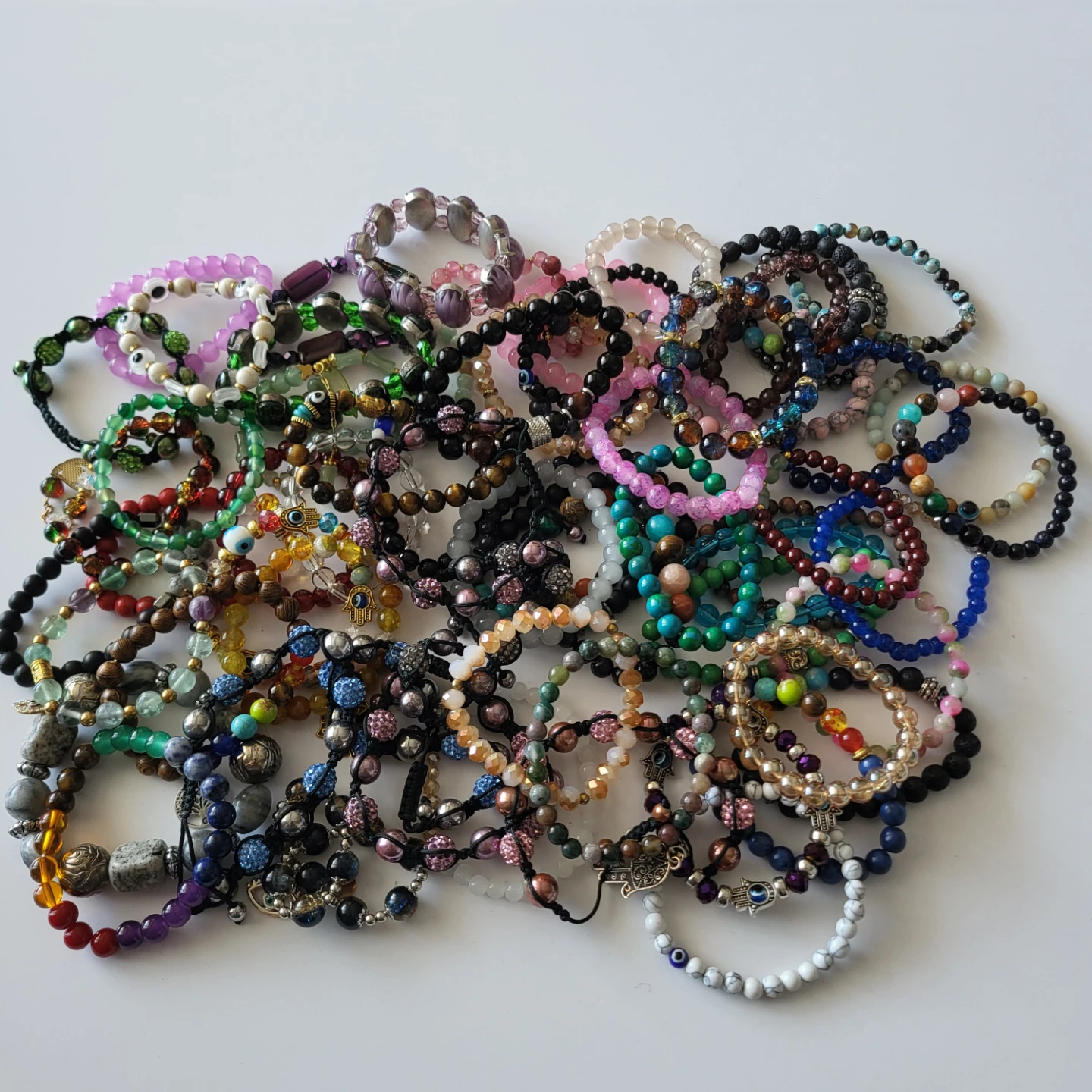 Large Collection of Assorted Beaded Bracelets