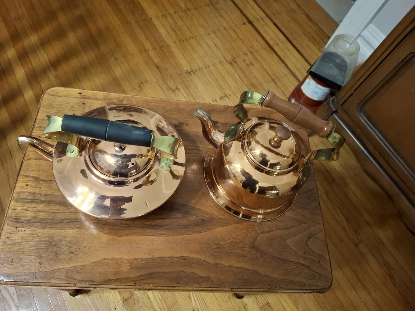 Two Vintage Copper Tea Kettles - photo 2