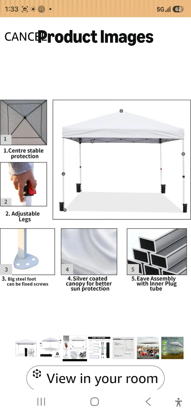 10x10 White Pop-Up Canopy Tent - photo 4