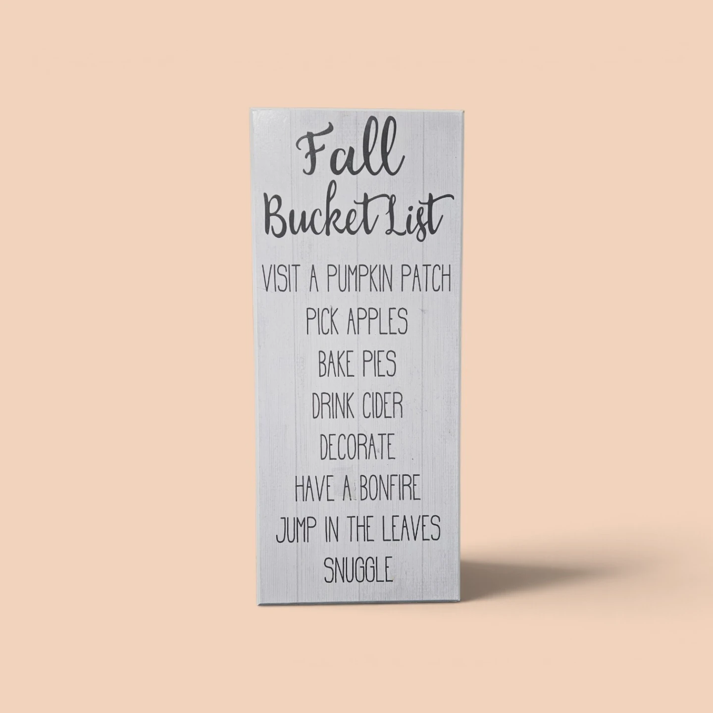 Fall Bucket List Wooden Sign