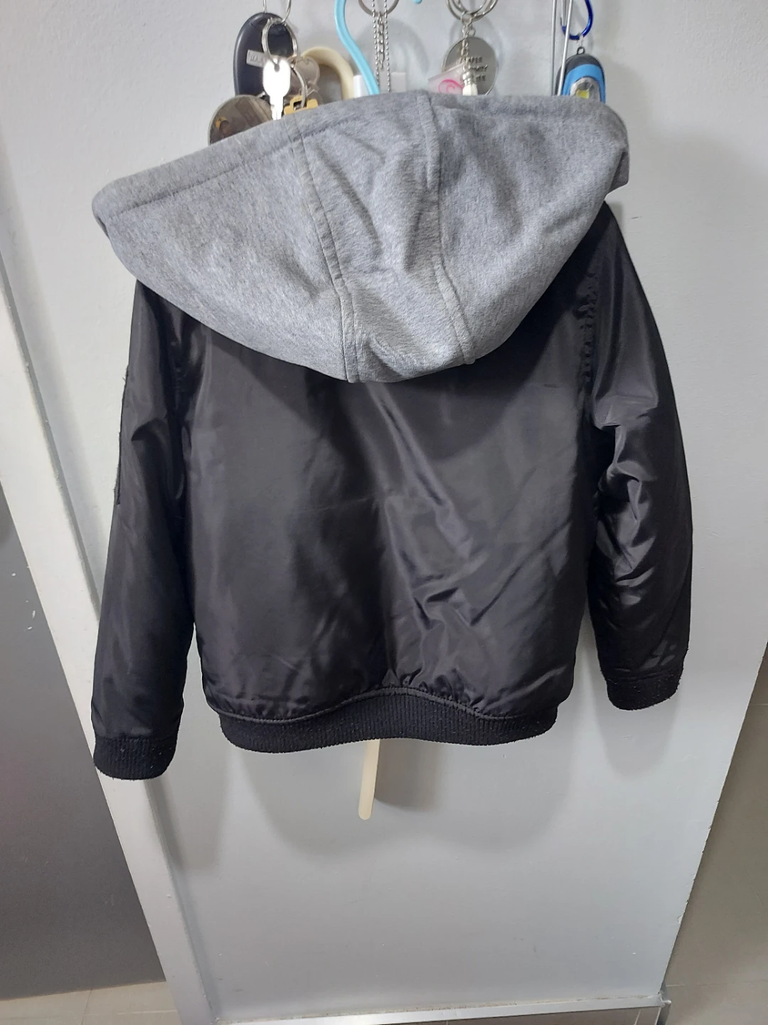 Guess Kids Black Bomber Jacket with Grey Hoodie - photo 4